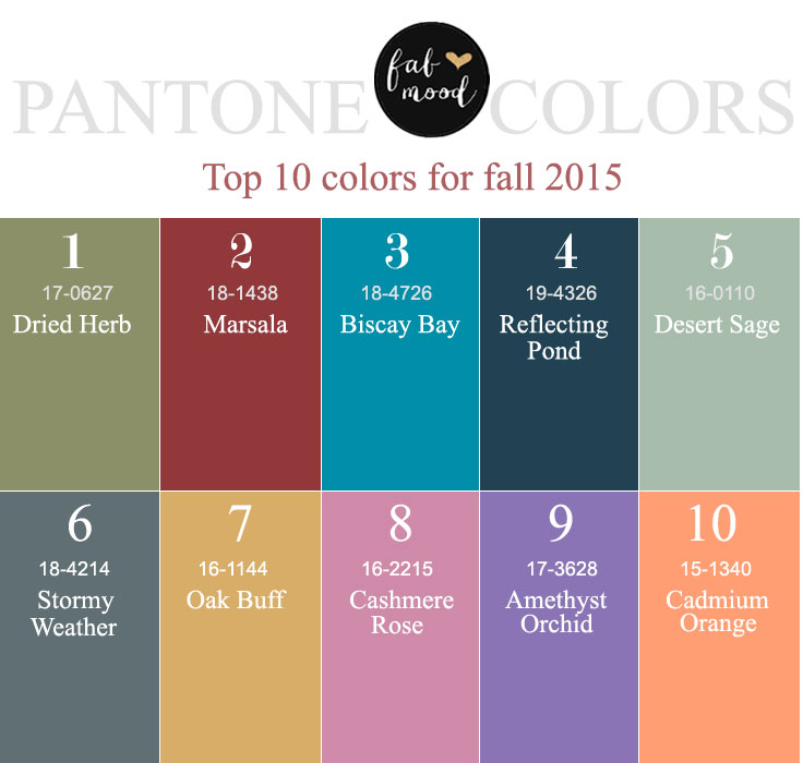 Pantone Top 10 for Fall